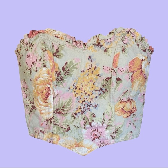 Mondi Tops - RARE 1990s Vintage Floral Coquette Corset made in Germany